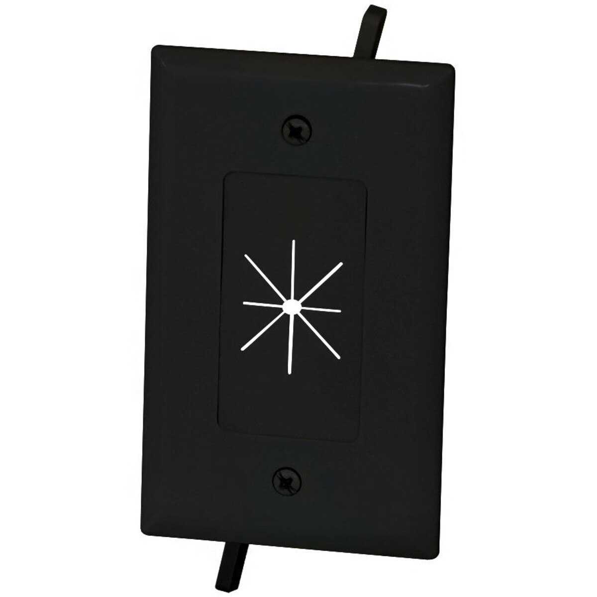 450014BK Bulk Cable Wall Plate with Flexible Opening Black